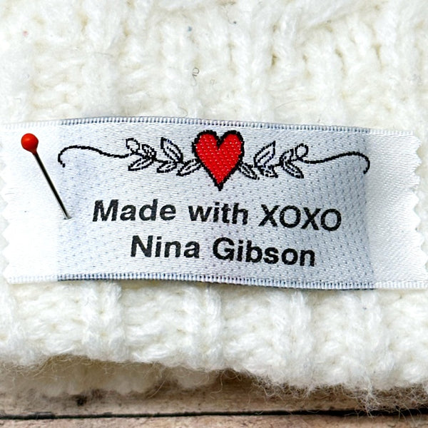 Personalized Clothing Labels Style 67: Heart & Vine