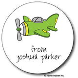 Round Airplane Gift Stickers