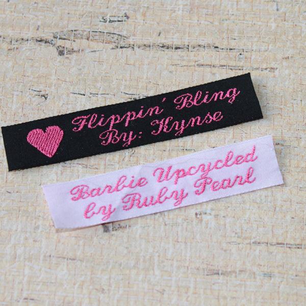 Woven Label #F80 - Two Lines Script Text