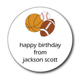 Round Sports Galore Gift Stickers
