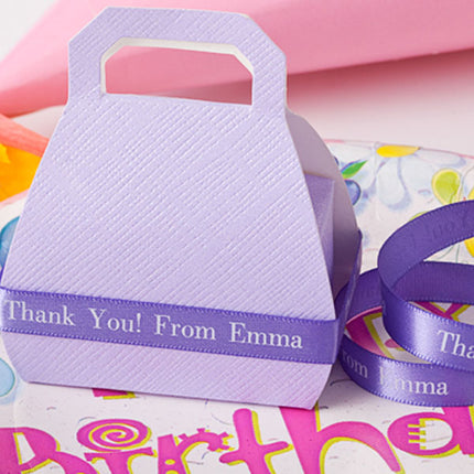 Custom printed satin birthday ribbons from Name Maker