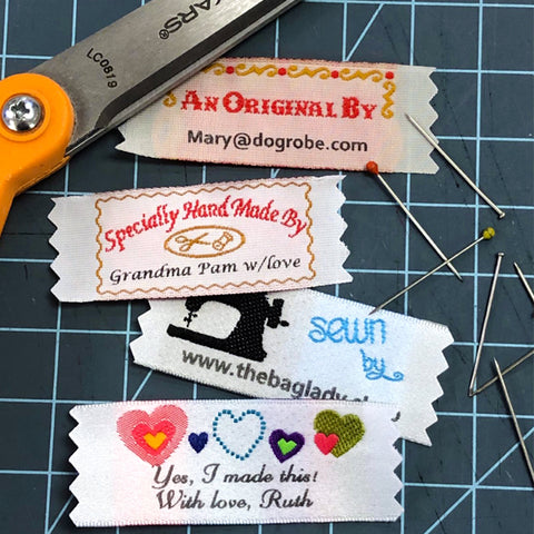 Sew on Name Tapes School Tags Labels Clothing Personalised Custom Lettering
