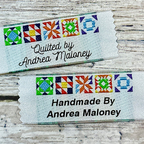 25 Personalized 100% Woven Sewing Labels 1/2 Wide