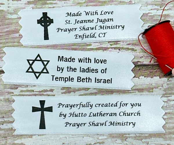 Prayer Shawl White Satin Label – Name Maker