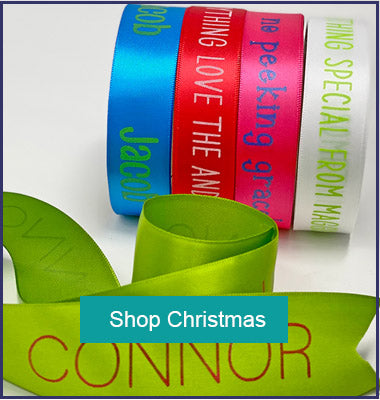 Custom holiday ribbons and stickers