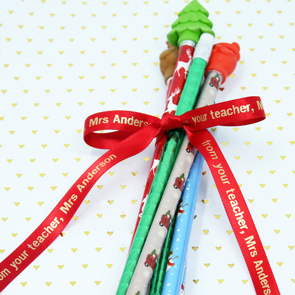 3/8" Personalized Satin Christmas Ribbon