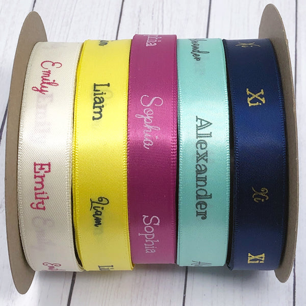 Nom Ribbon Personalized Satin Name Ribbon 5/8