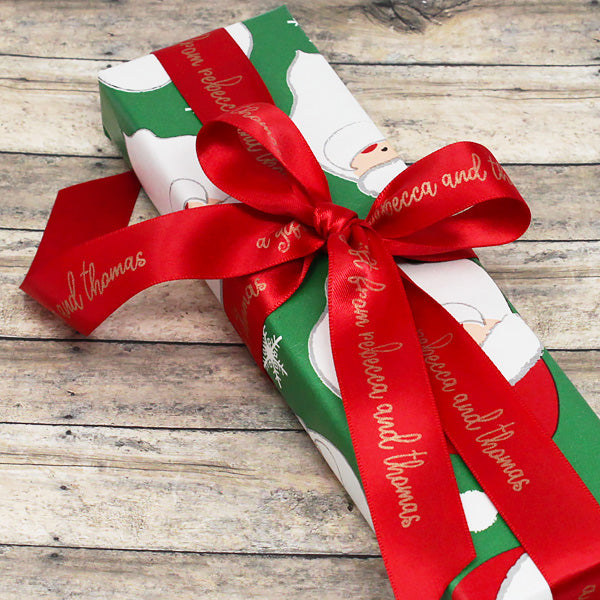 7/8 Personalized Christmas Satin Ribbon  Shop Custom Christmas Ribbon  7/8 By The Yard - Name Maker