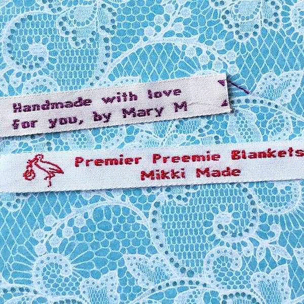 Cotton Woven Label with 2 lines of block text