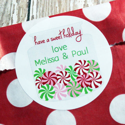 Peppermint Candy  Gift Stickers