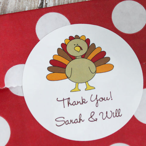 Round Turkey Gifts Stickers
