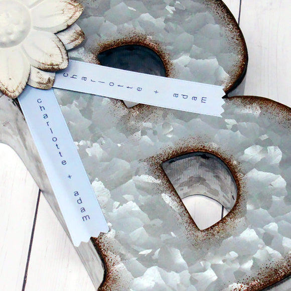 5/8" Vertical Print Satin Wedding Ribbon