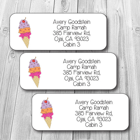 Ice Cream Address Stickers
