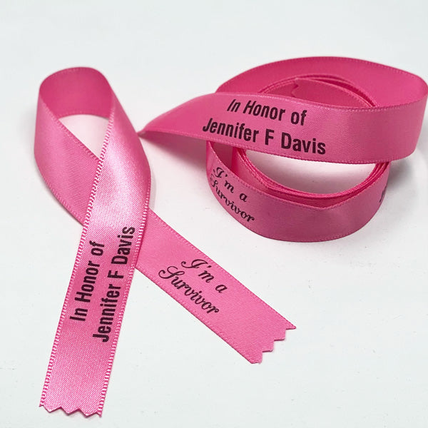 Personalized Breast Cancer Awareness Ribbon 5/8"