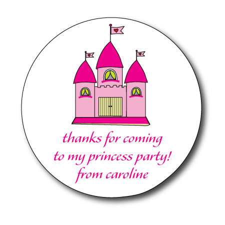 Round Princess Castle Gift Stickers