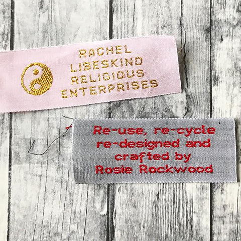 Woven Label F680- 4 Lines of Block Text
