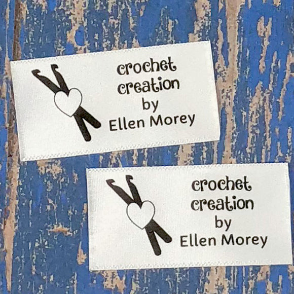 Printed Crochet Satin Label