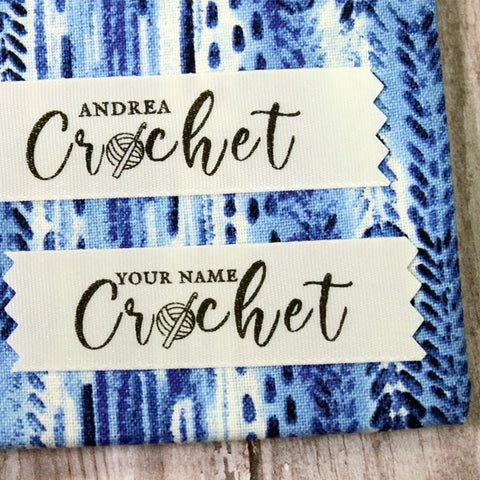 Personalised Square Labels, Custom Crochet Labels, Fabric Label