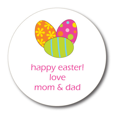 Round Easter Eggs Gift Stickers