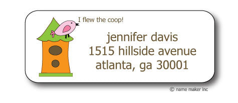 FlewThe Coop Address Stickers