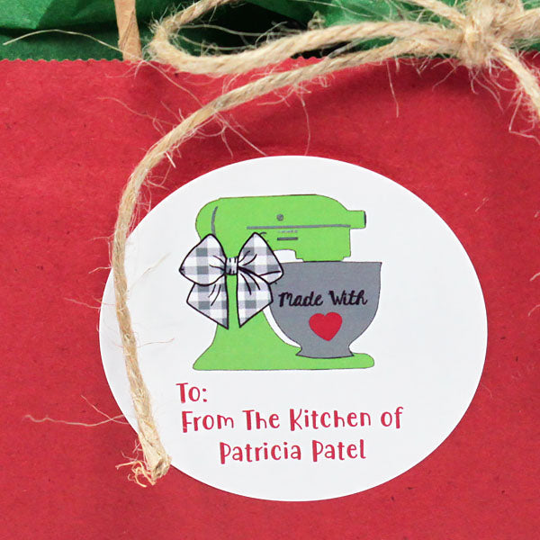 Personalized Green Mixer Gift Stickers