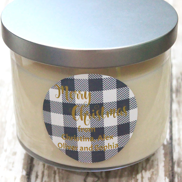 Grey Plaid Gift Stickers