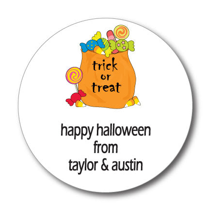 Round Halloween Candy Gift Stickers