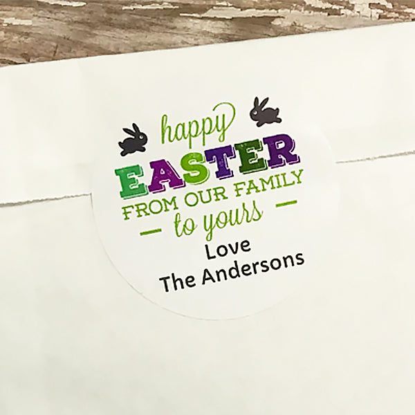 Happy Easter Bunnies Gift Stickers