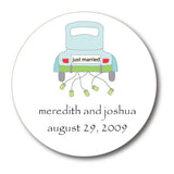 Round Just Married Gift Stickers