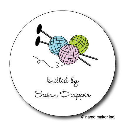 Round Knitting Yarn Gift Stickers