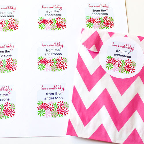 Peppermint Candy  Gift Stickers