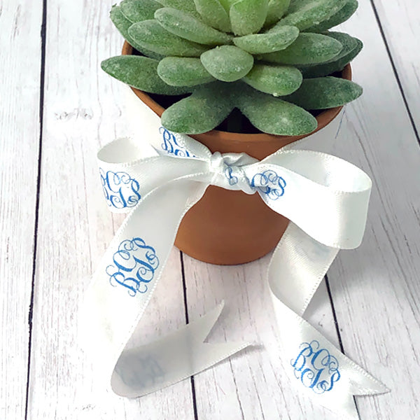 succulent monogram 5/8" Personalized Monogram Ribbon – Name Maker