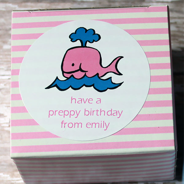 Pink Whale Gift Stickers