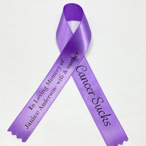 5/8" Personalized Cancer Awareness Ribbon