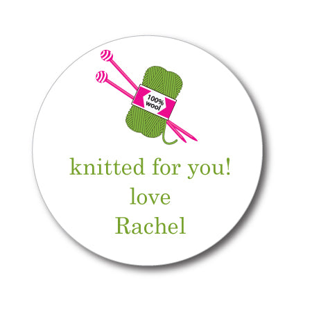 Round Knitting Needles Gift Stickers