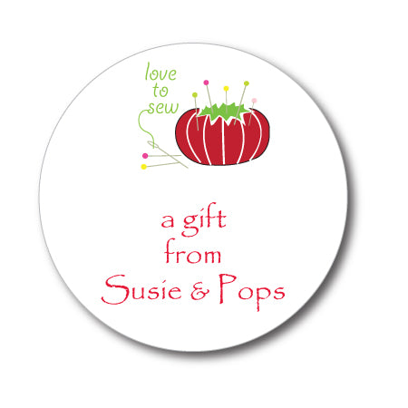 Round Pin Cushion Gift Stickers