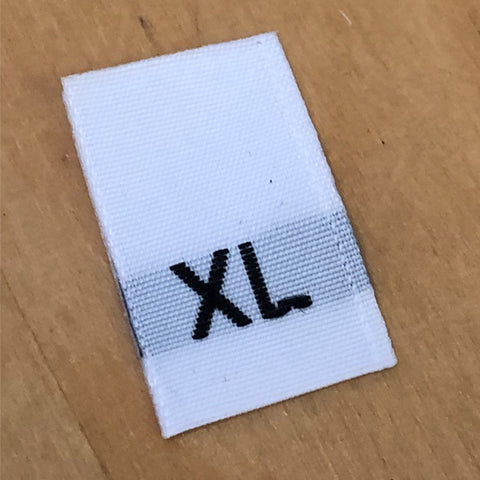 SIZE XL Woven Labels