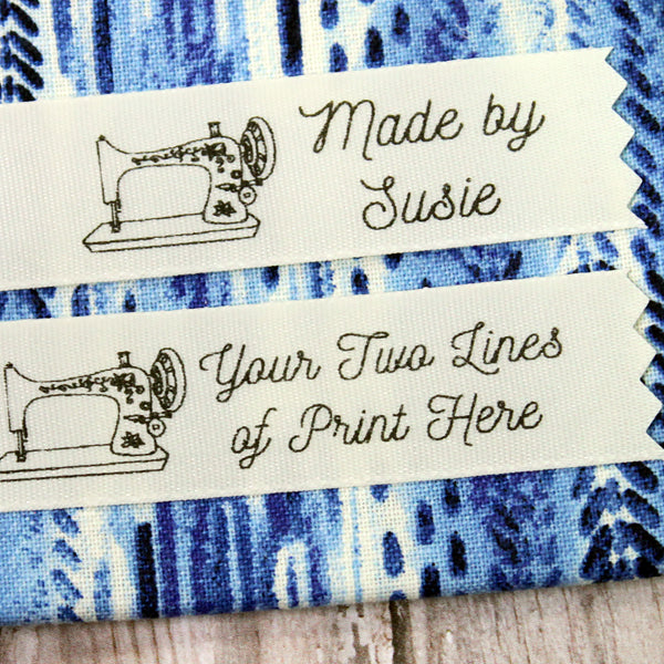 Vintage Sewing Machine Creme Satin Label – Name Maker