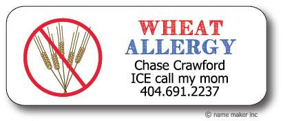 Wheat Allergy Waterproof Label