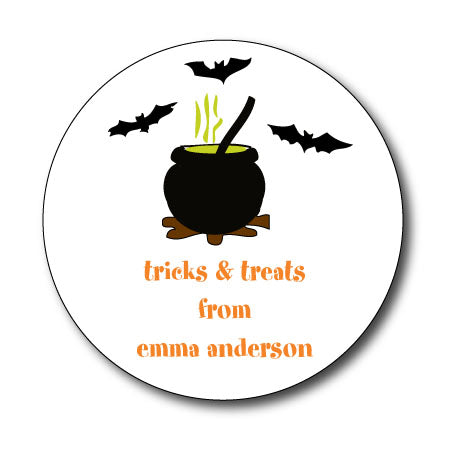 Round Witches Brew Gift Stickers
